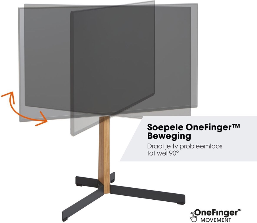 TVS 3695 | tv vloerstandaard | Eikenhoud & staal | 40-77" 14